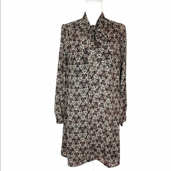 Cupio 70s Style Bow Tie Collar Dress - Picture 1 of 13